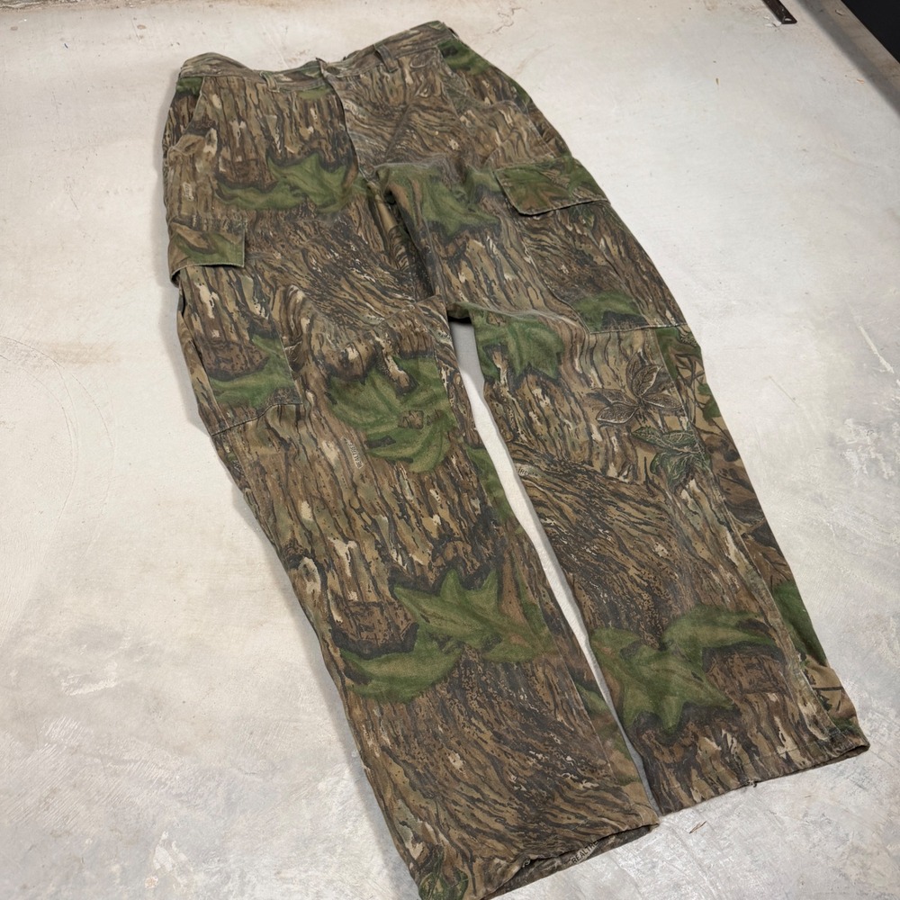 Vintage Spartan Realtree Camo Cargo Pants Mens 32x32 Made in‎ USA Woodland Leaf